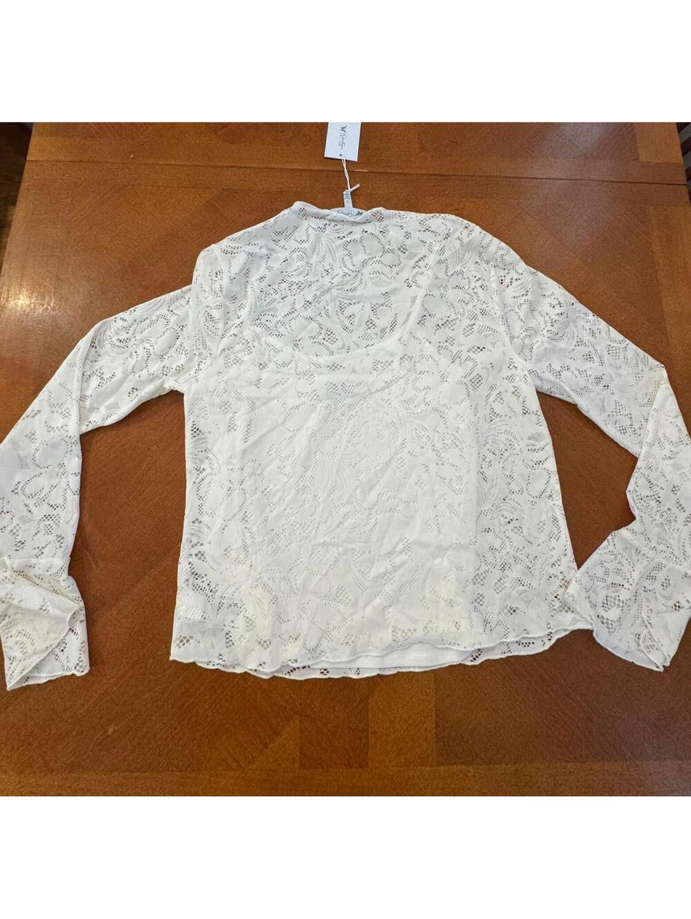 Jessica Simpson White Lace Long Sleeve Blouse Size Large 1-121 - Picture 5 of 6